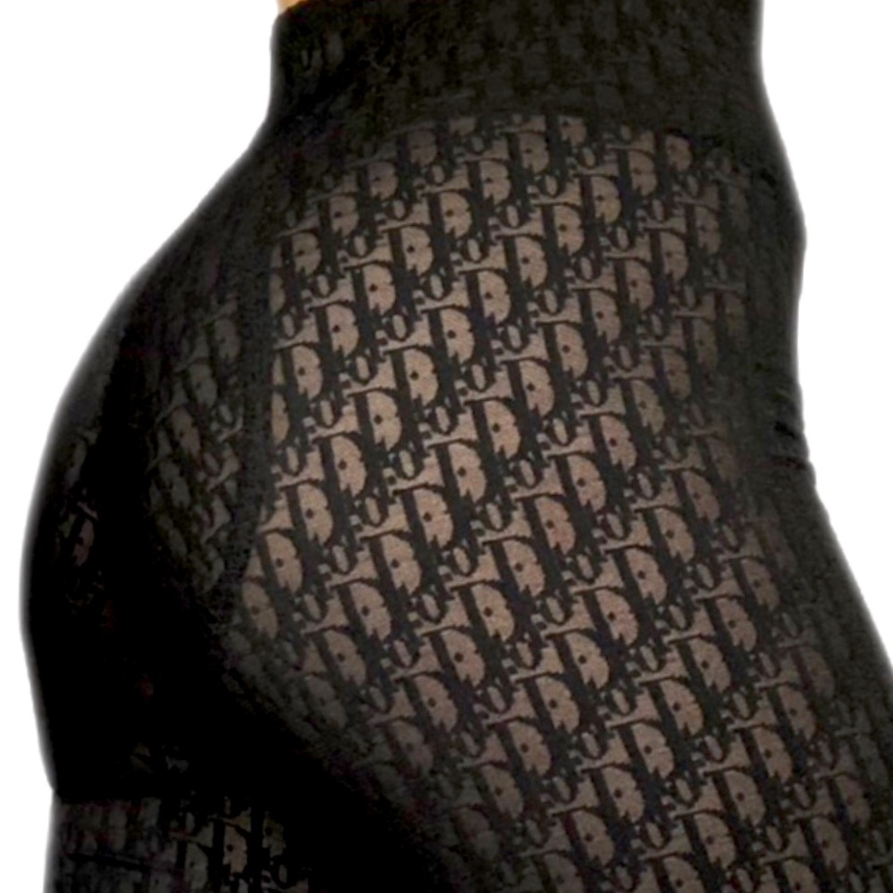 Christian Dior Black Monogram Logo Sheer Biker Girdle Shorts - Picture 13 of 16